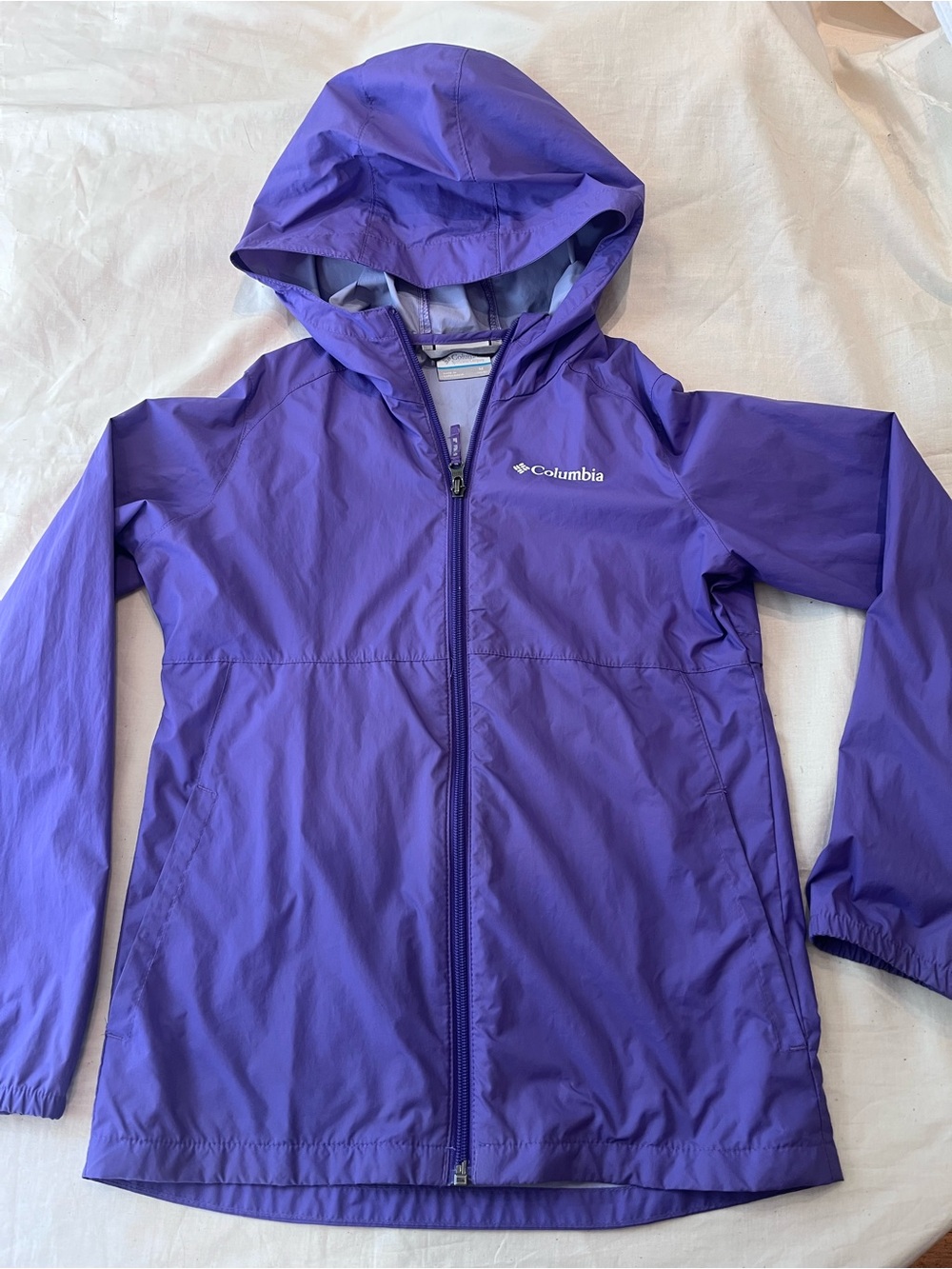 Columbia Kids Purple Packable Hooded Raincoat